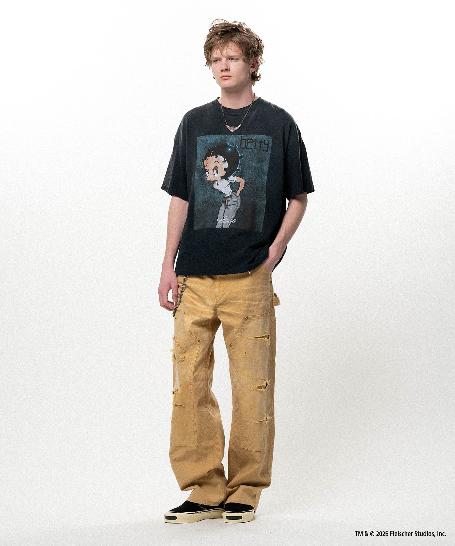 Betty Boop™ × KAMIYA "I’m coming out" Distressed T-shirt