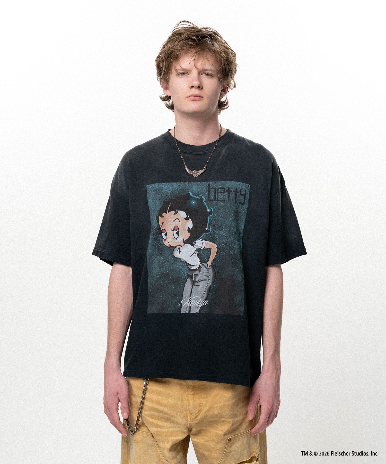 Betty Boop™ × KAMIYA "I’m coming out" Distressed T-shirt