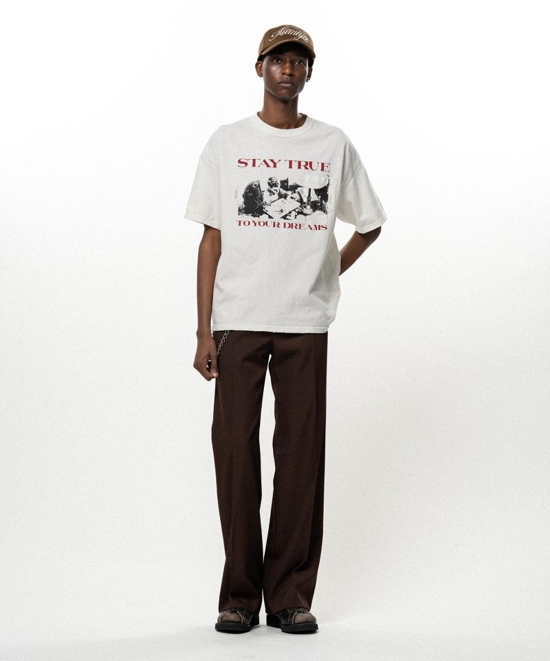 "STAY TRUE TO YOUR DREAM" Distressed Pocket T-shirt