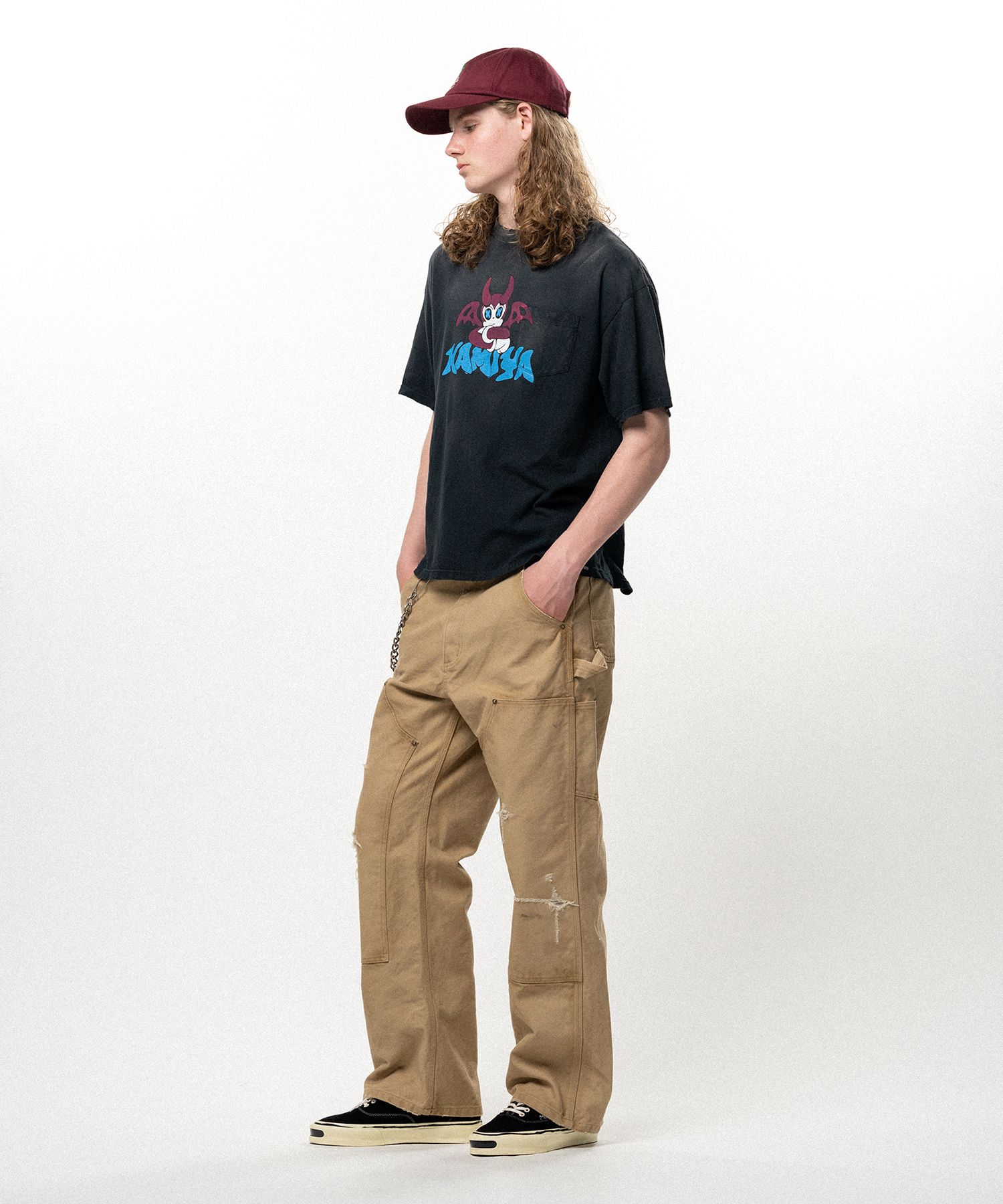 BAKENEKO"Distressed Pocket T-shirt