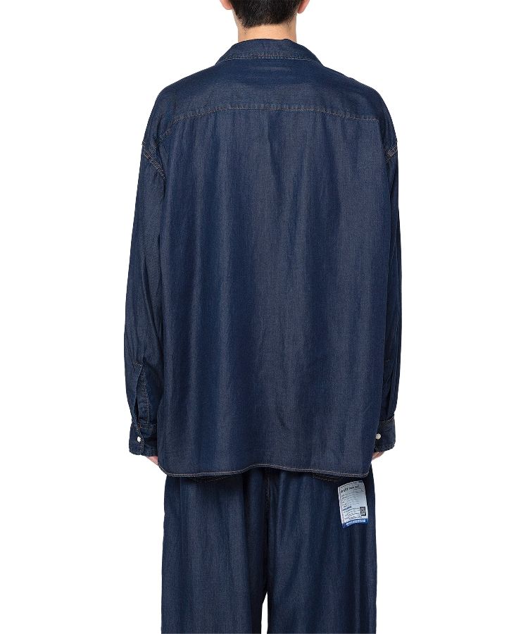 MIHARA YASUHIRO バックドレープ デニム シャツ MIHARA YASUHIRO バックドレープ デニム シャツ Maison MIHARA