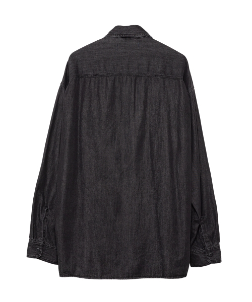 Cotton Tencel Denim Long-sleeve Shirt