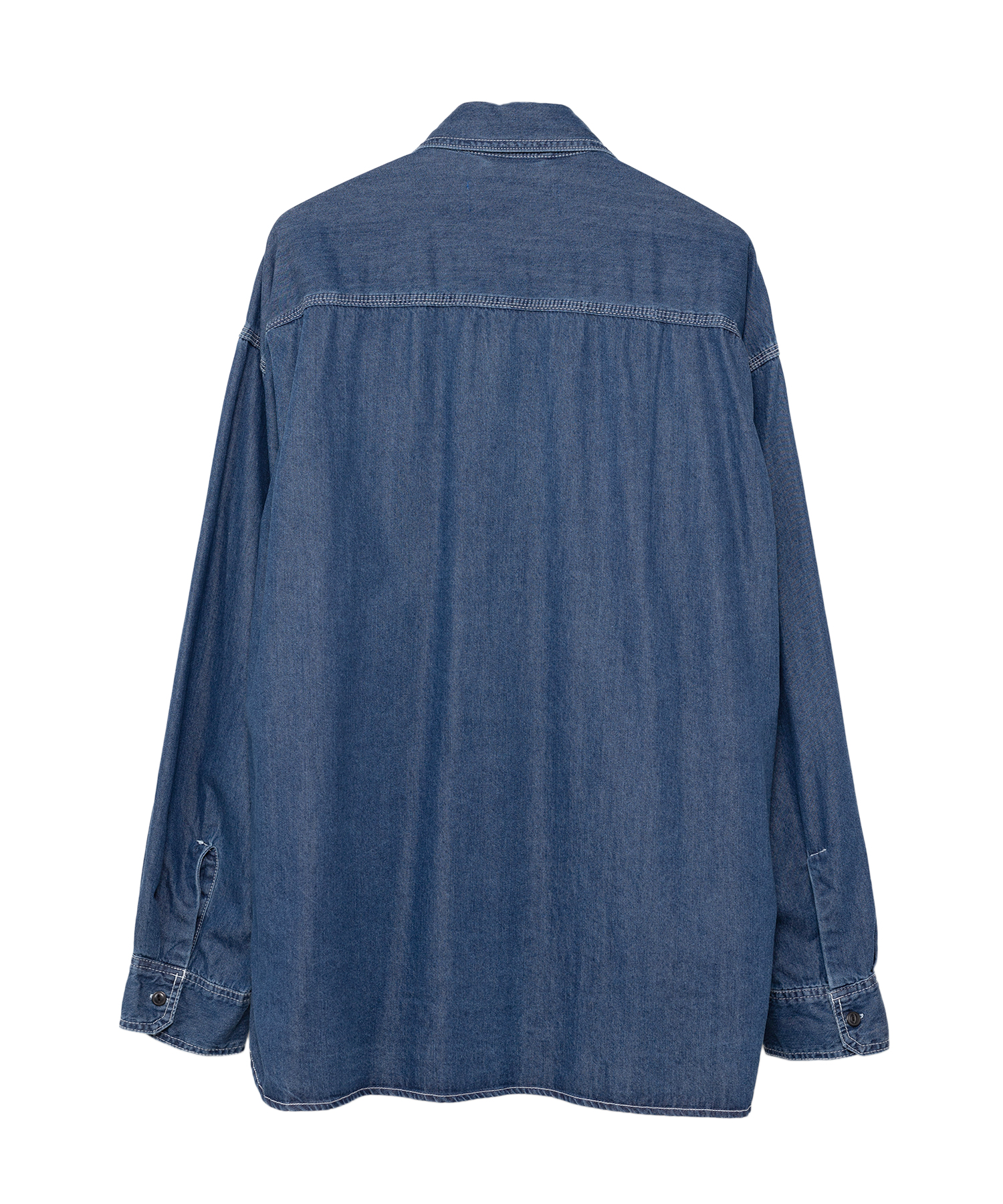 Cotton Tencel Denim Long-sleeve Shirt