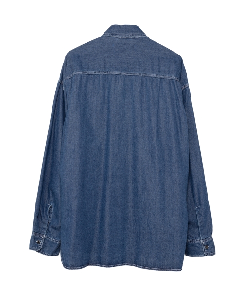 Cotton Tencel Denim Long-sleeve Shirt
