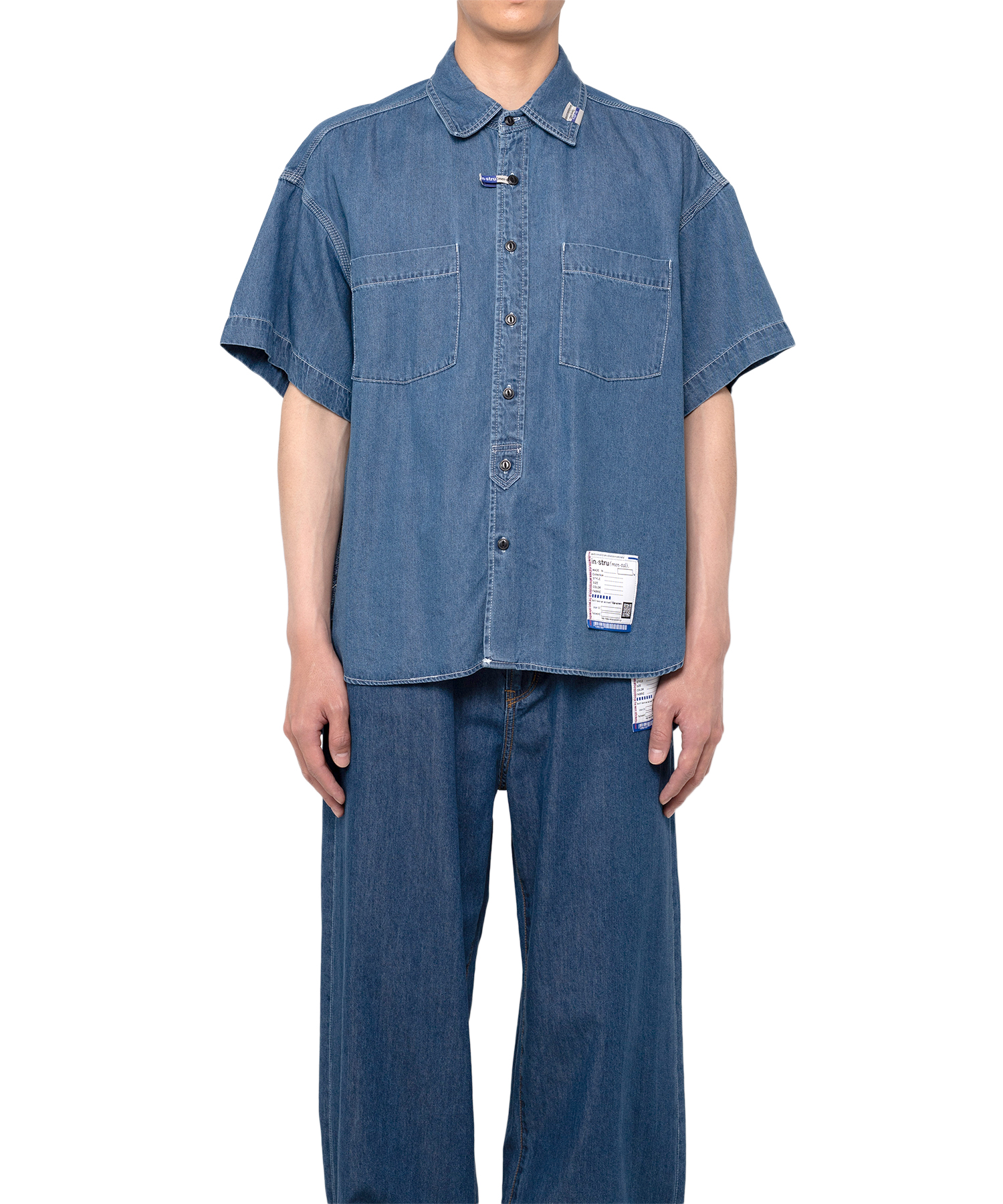 Cotton Tencel Denim Half-sleeve Shirt