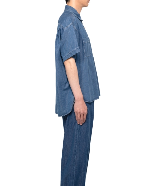 Cotton Tencel Denim Half-sleeve Shirt