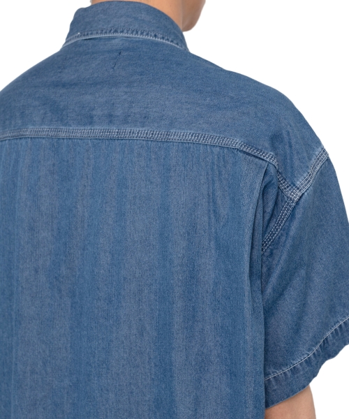 Cotton Tencel Denim Half-sleeve Shirt