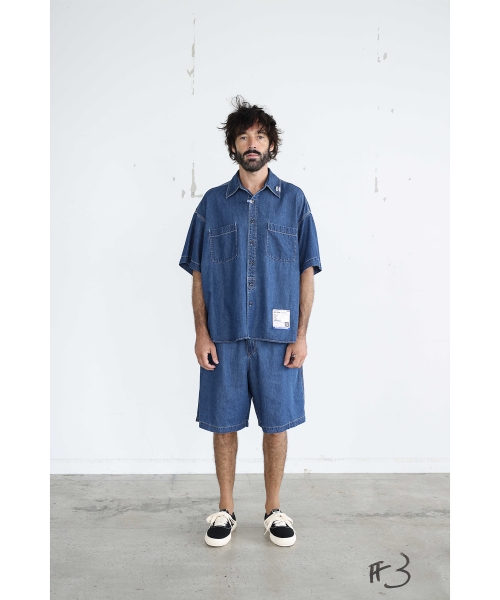 Cotton Tencel Denim Half-sleeve Shirt