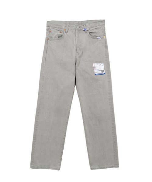 Bleached Denim Straight Pants
