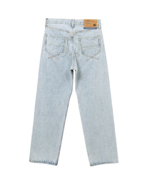 Bleached Denim Straight Pants