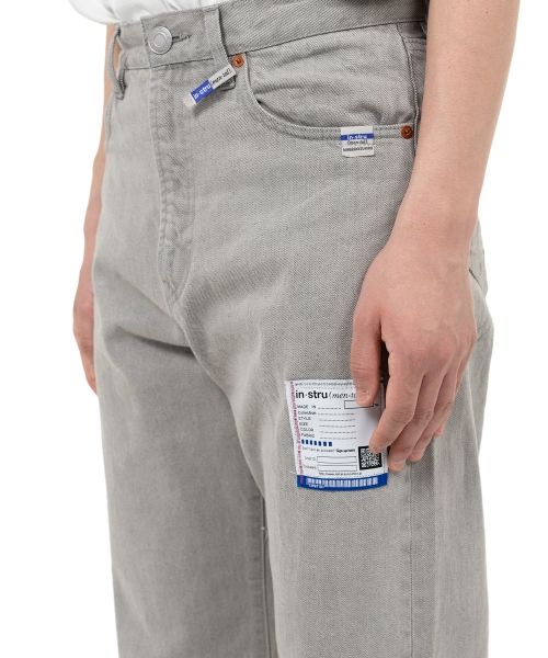 Bleached Denim Straight Pants