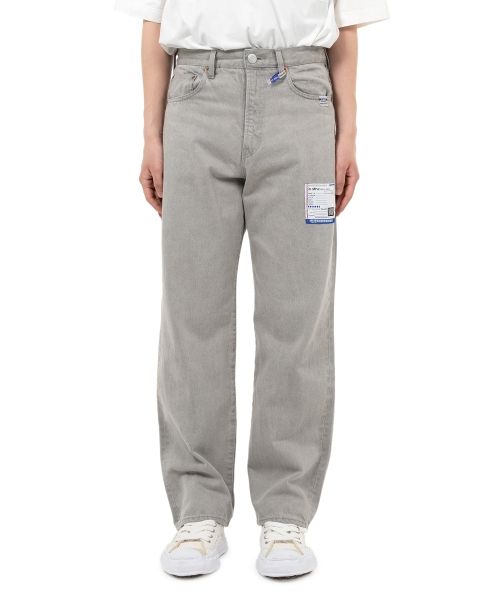 Bleached Denim Straight Pants