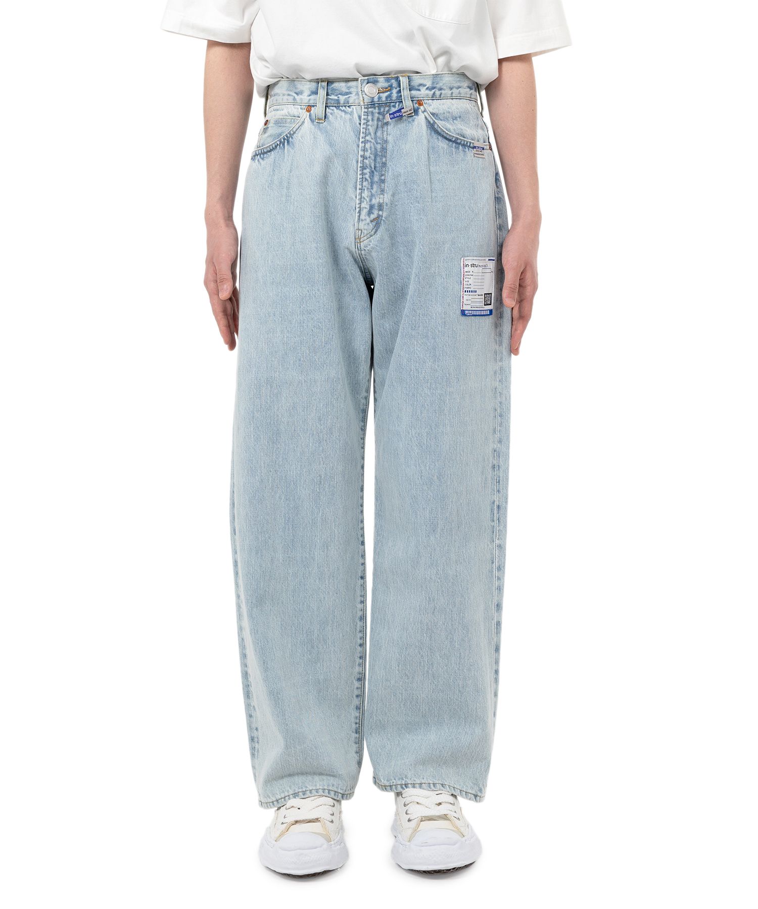 Bleached Denim Baggy Pants