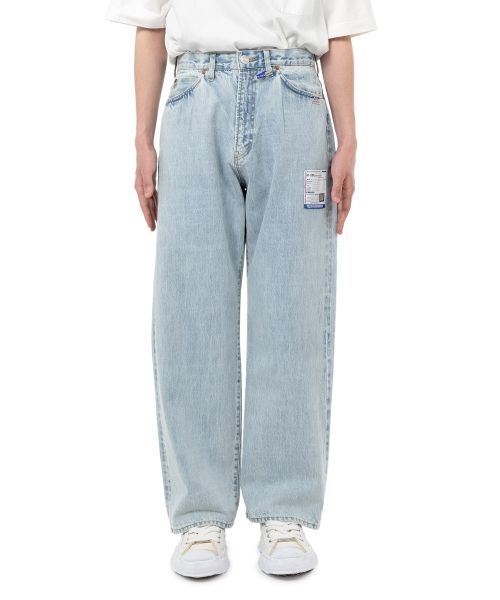 Bleached Denim Baggy Pants