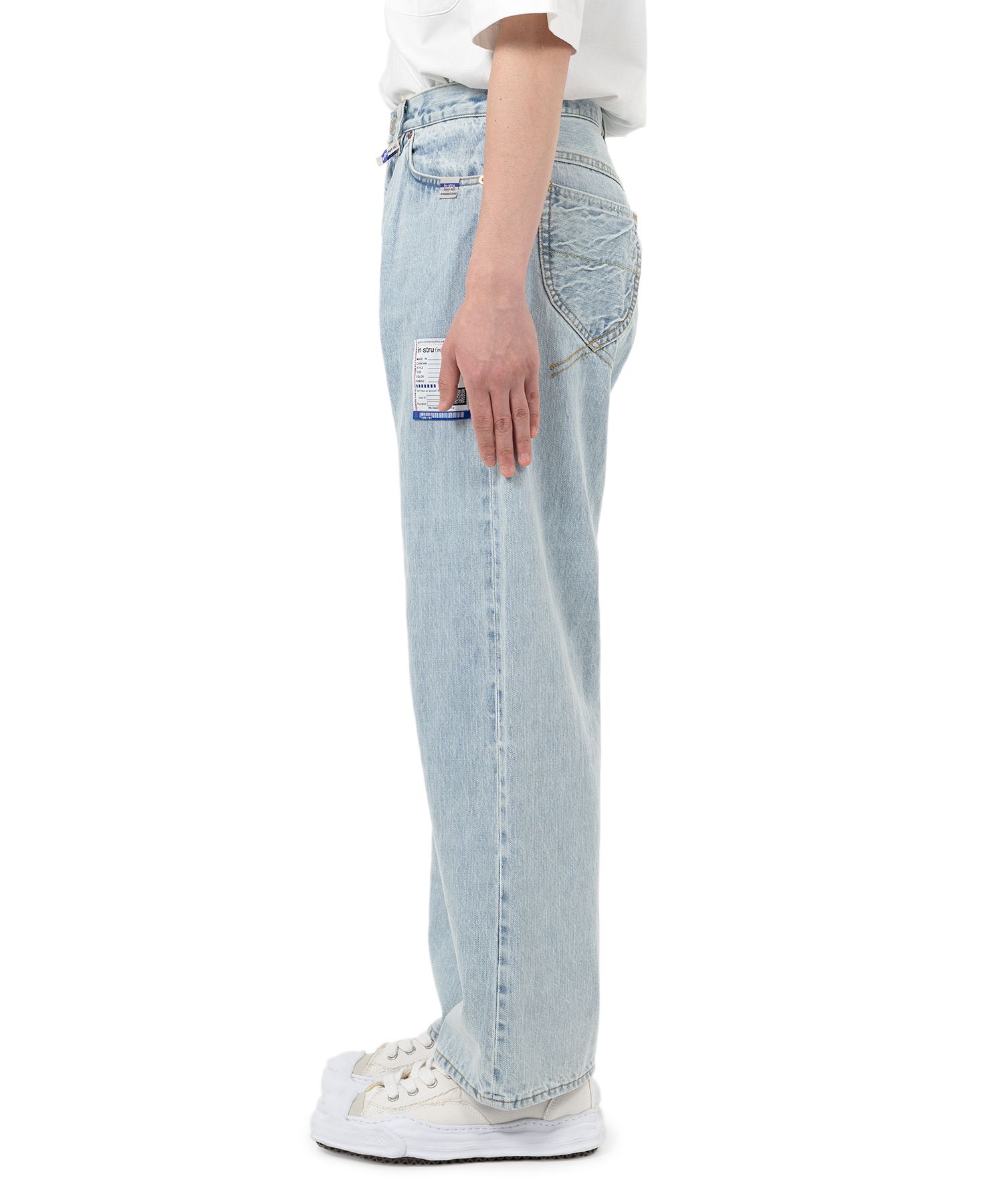 Bleached Denim Baggy Pants