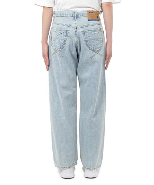 Bleached Denim Baggy Pants