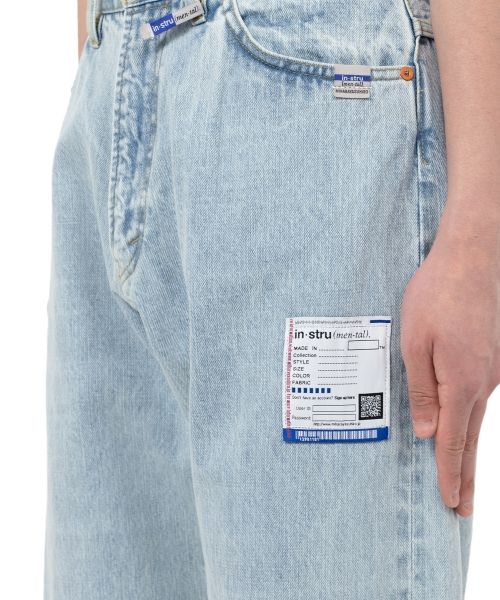 Bleached Denim Baggy Pants