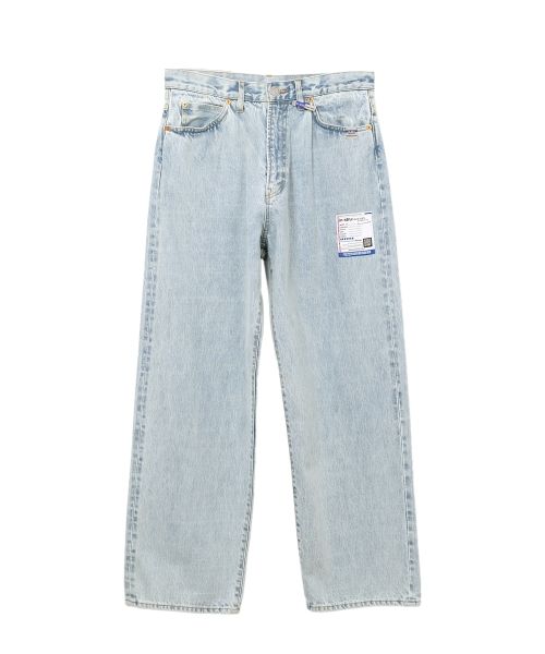 Bleached Denim Baggy Pants