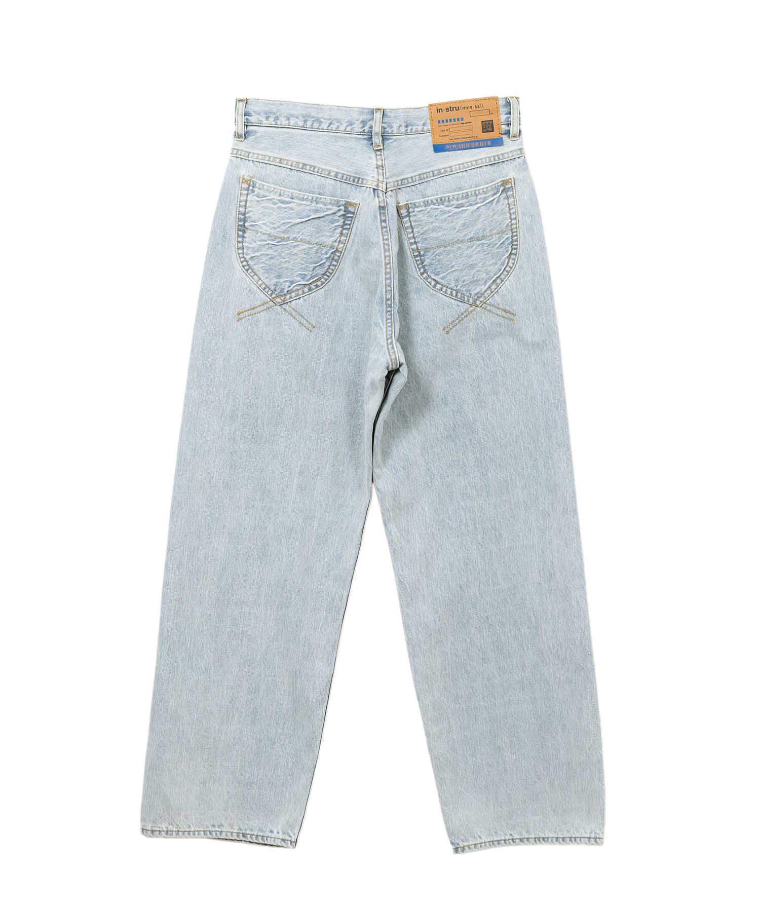 Bleached Denim Baggy Pants