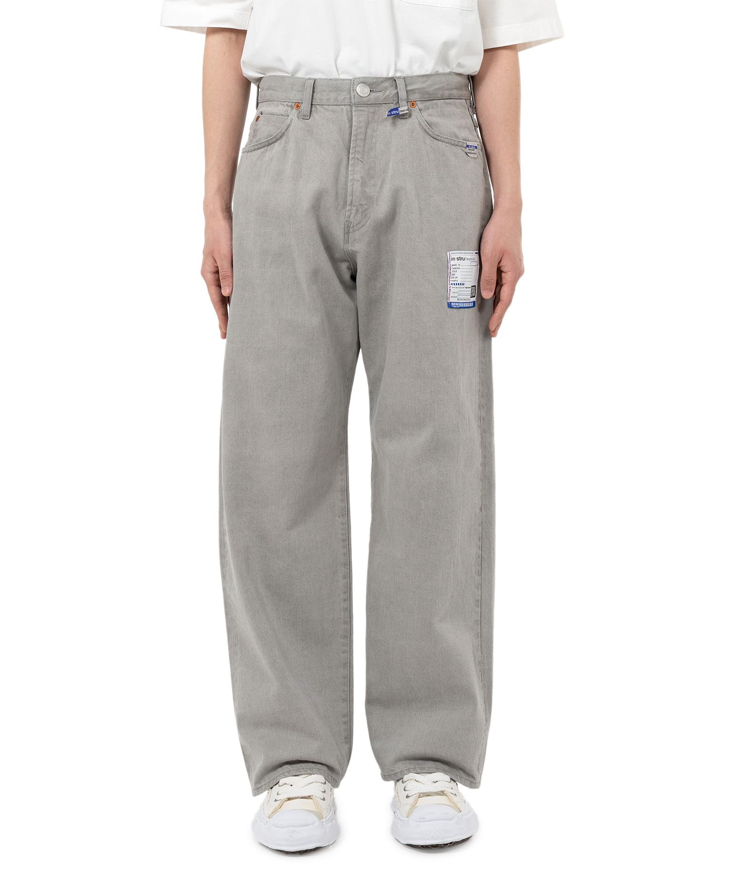 Bleached Denim Baggy Pants