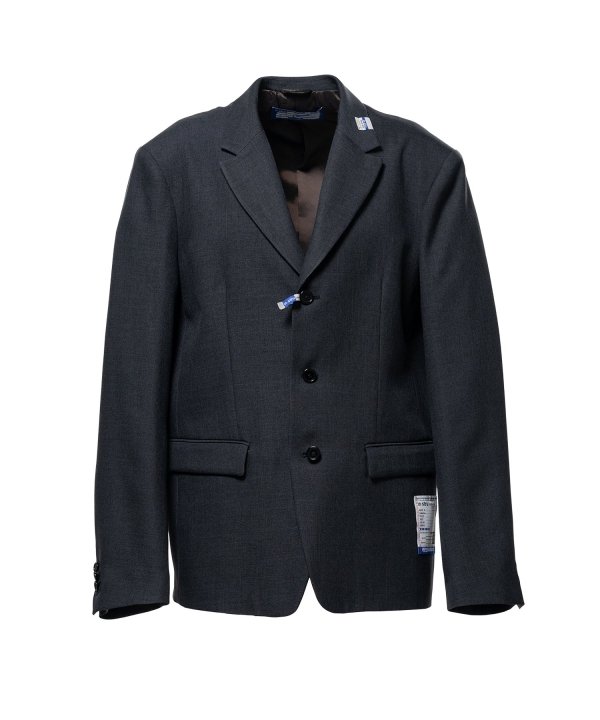 Sharkskin Wool Tailored Jacket