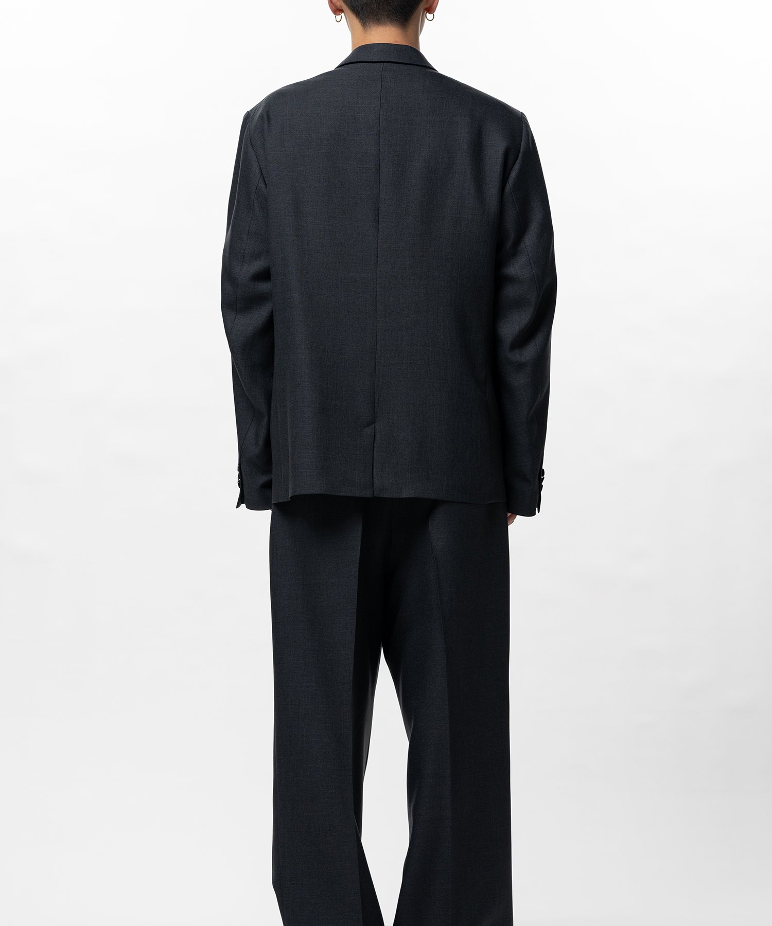 Sharkskin Wool Tailored Jacket