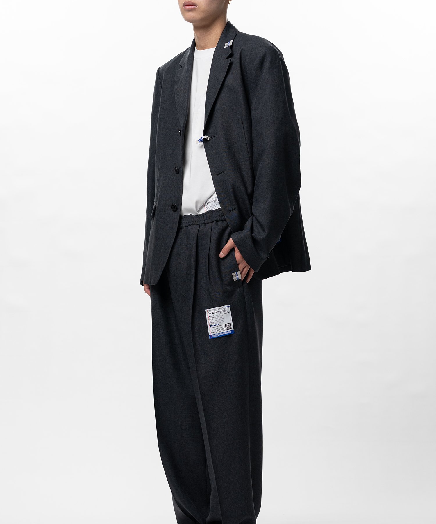 Sharkskin Wool Tailored Jacket