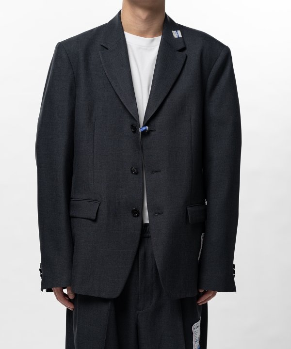 Sharkskin Wool Tailored Jacket