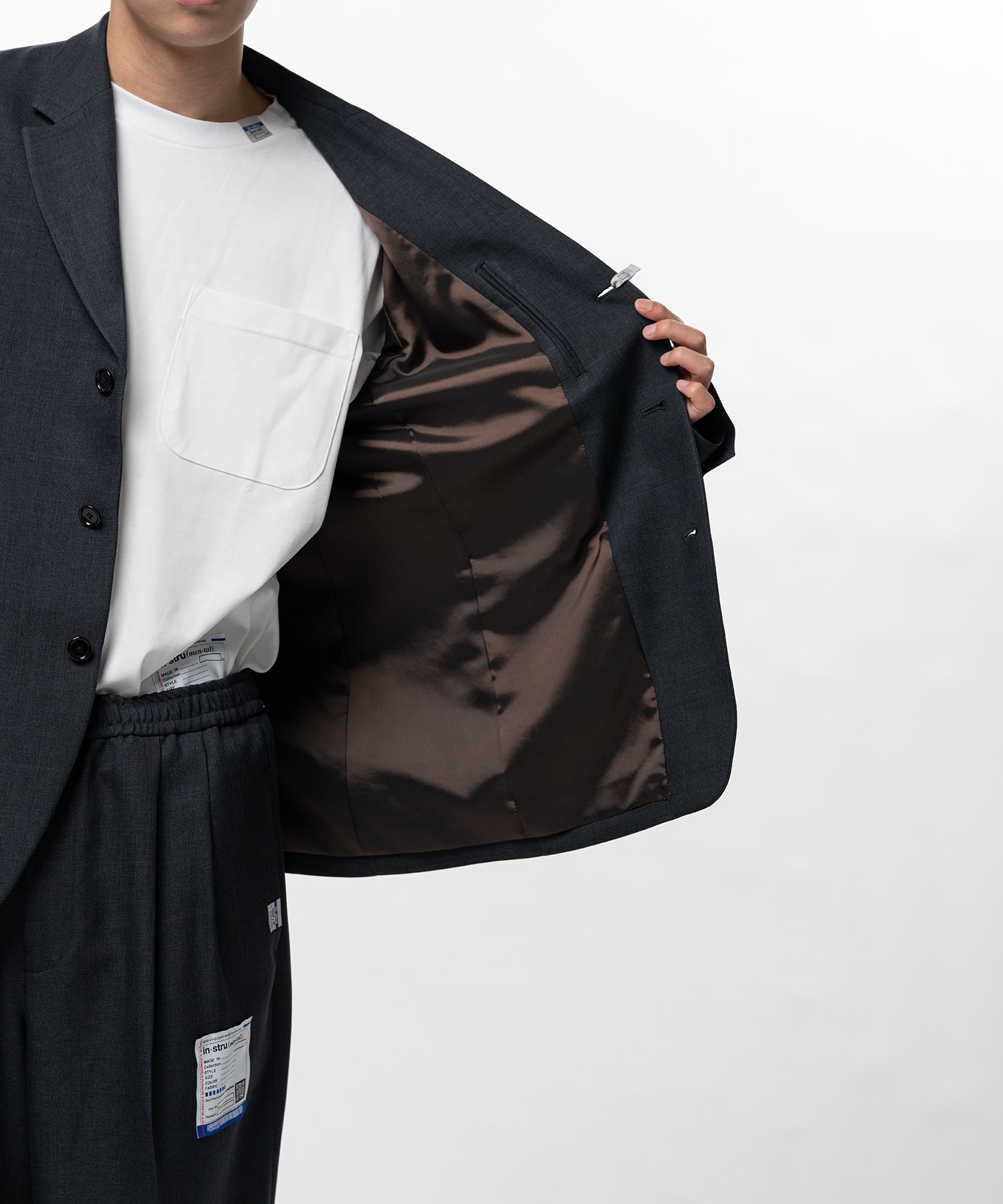 Sharkskin Wool Tailored Jacket