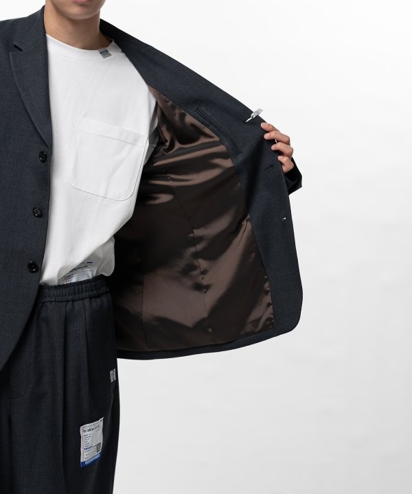 Sharkskin Wool Tailored Jacket