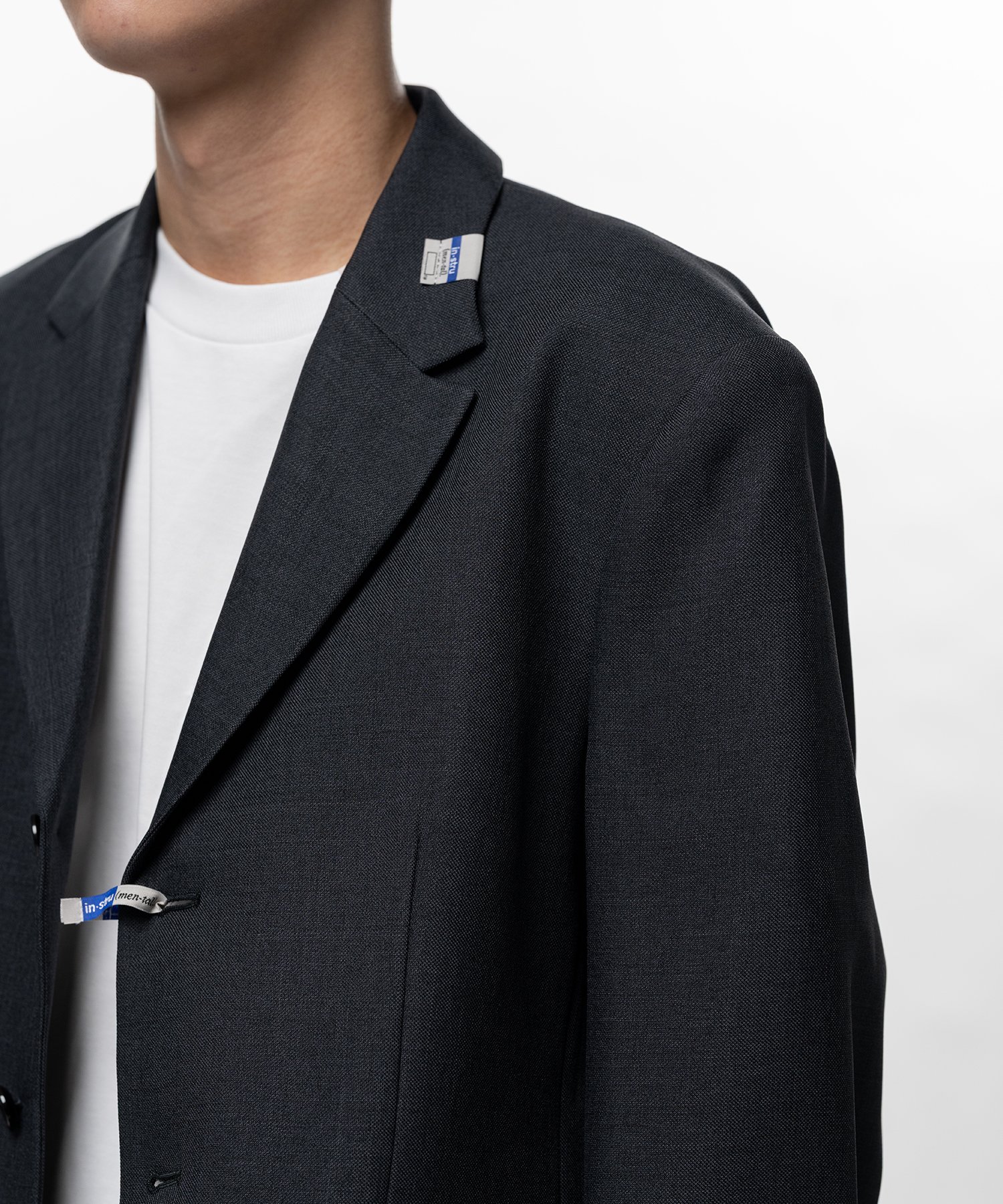 Sharkskin Wool Tailored Jacket