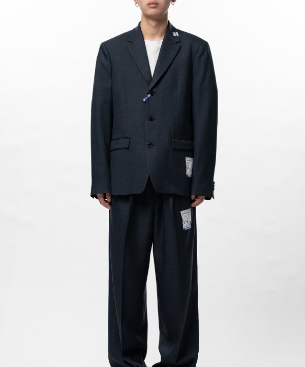 Sharkskin Wool Tailored Jacket