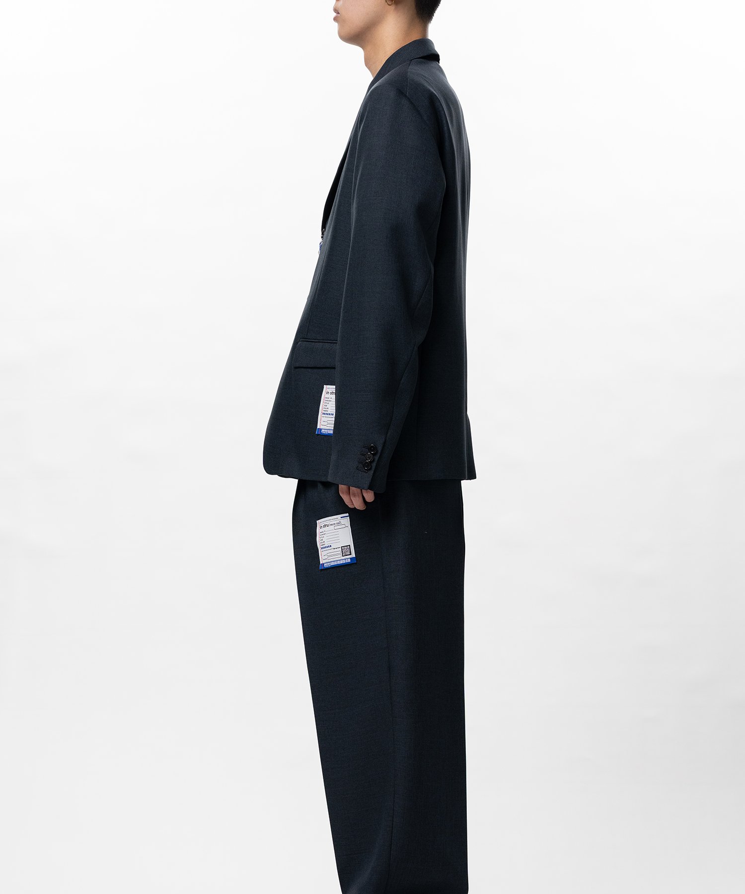 Sharkskin Wool Tailored Jacket