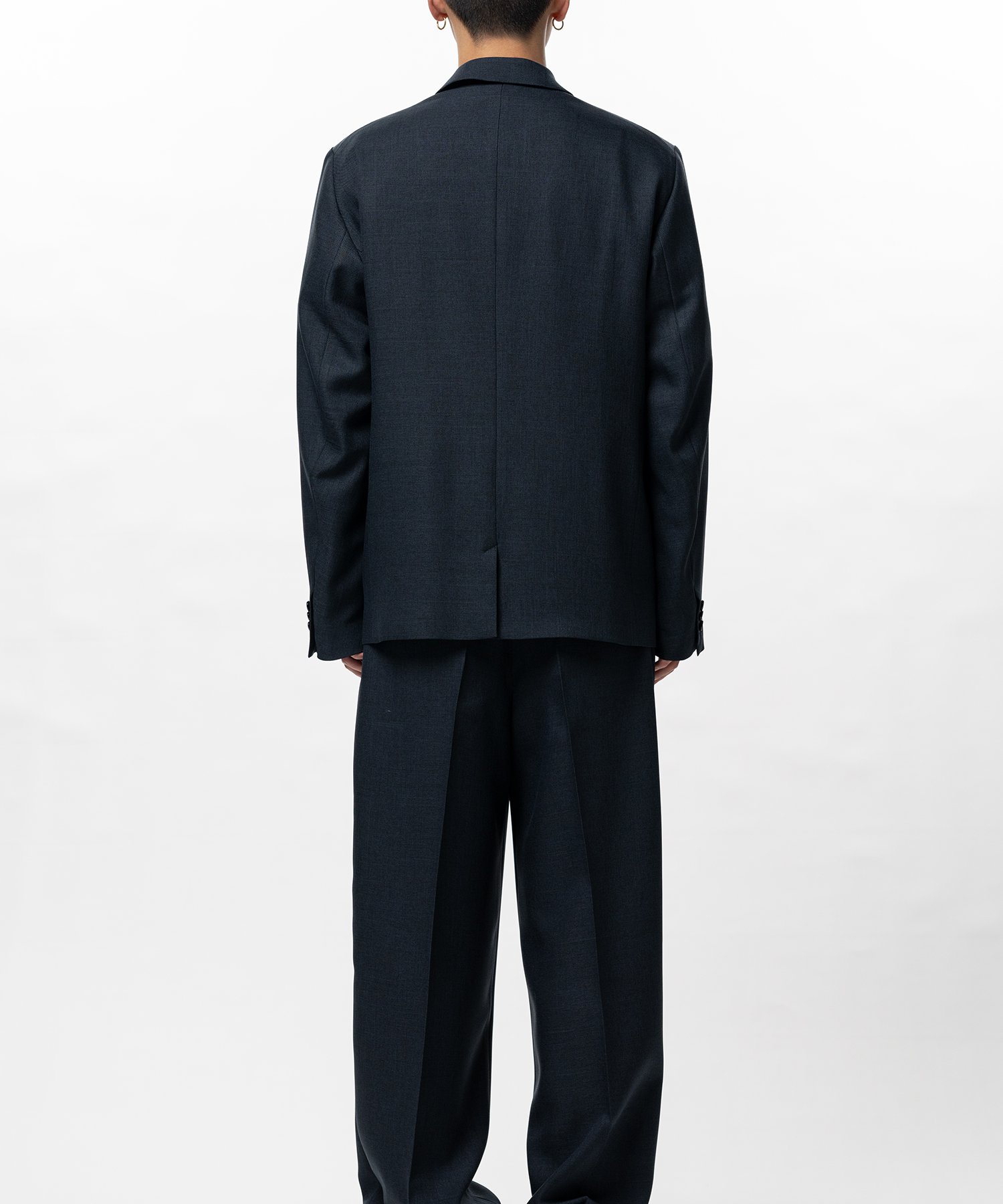 Sharkskin Wool Tailored Jacket