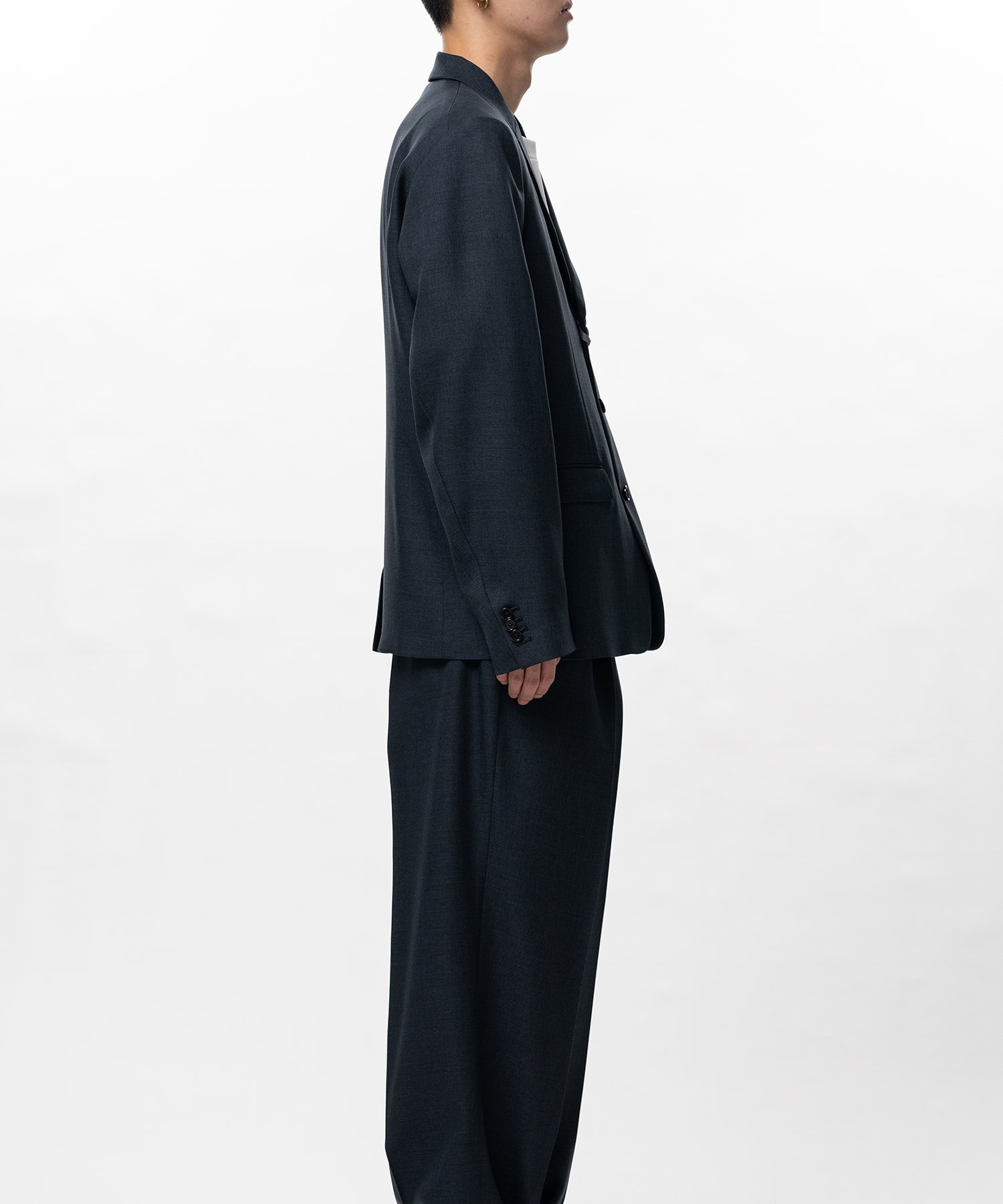 Sharkskin Wool Tailored Jacket