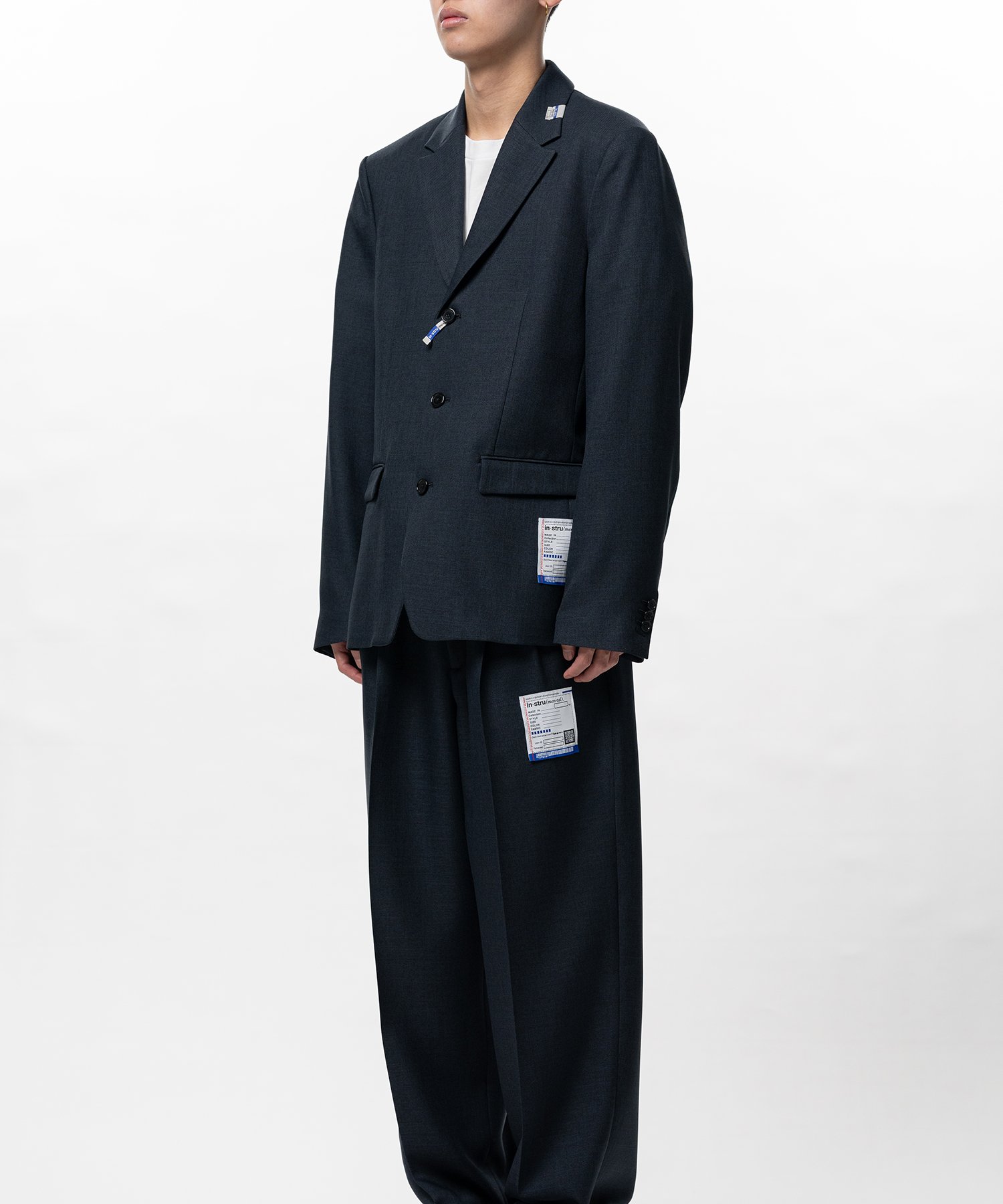 Sharkskin Wool Tailored Jacket