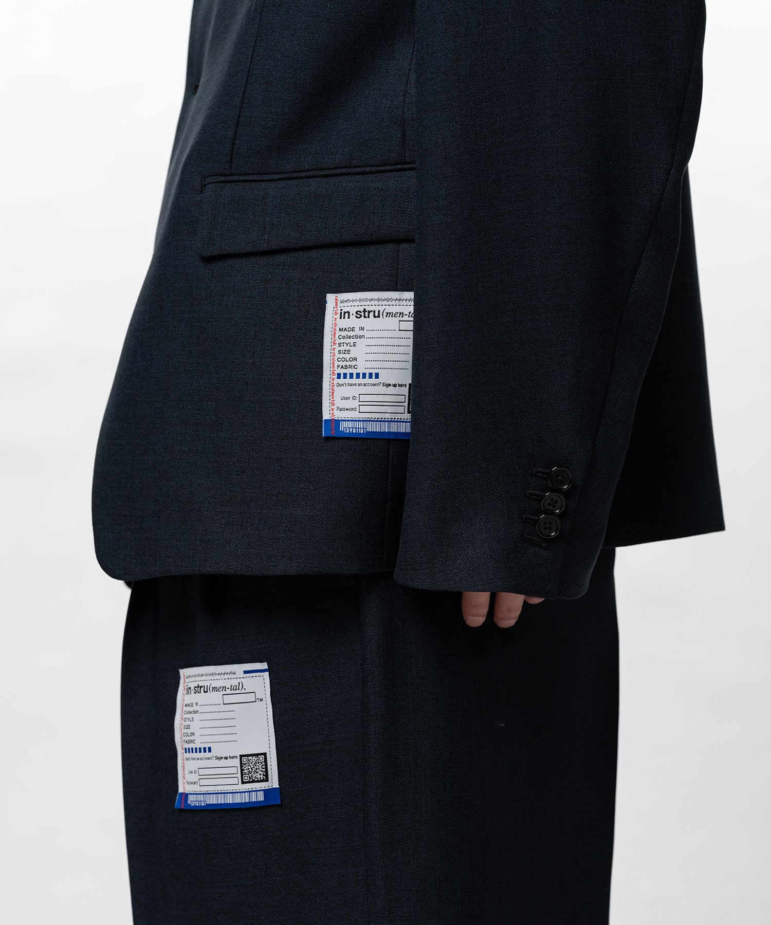 Sharkskin Wool Tailored Jacket