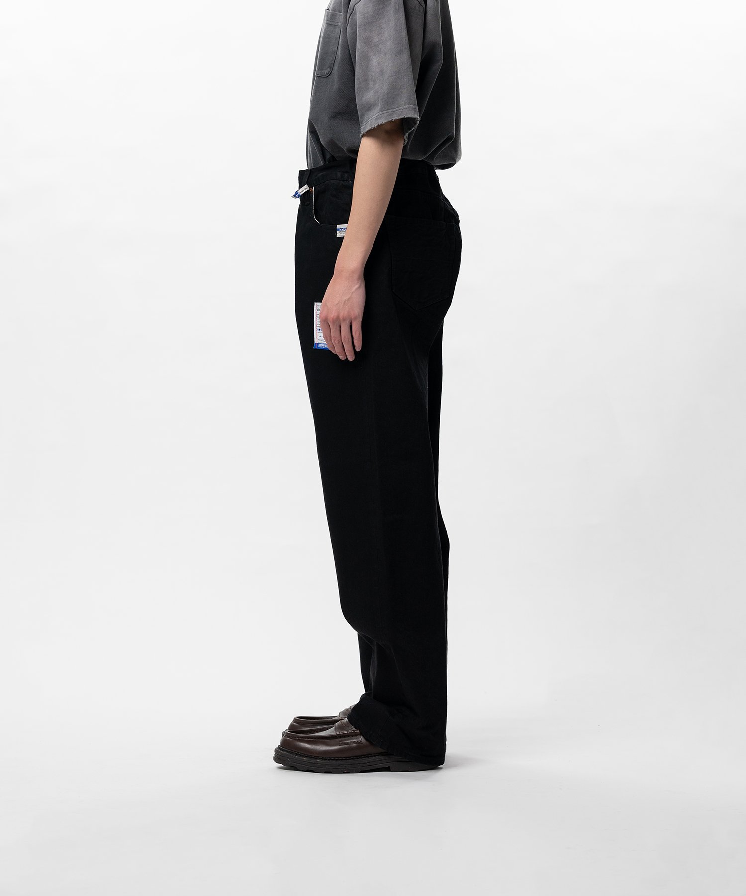 One Washed Selvage Denim Straight Pants