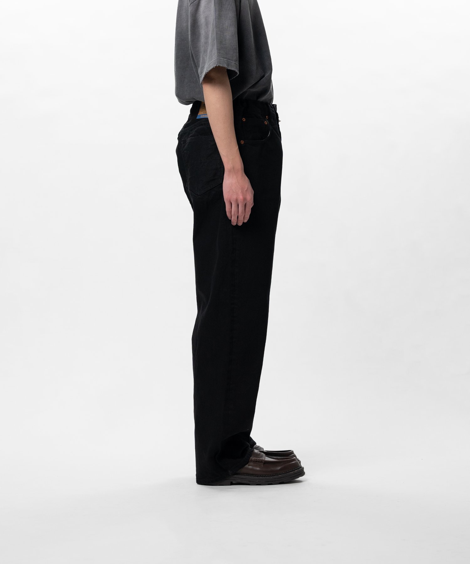 One Washed Selvage Denim Straight Pants