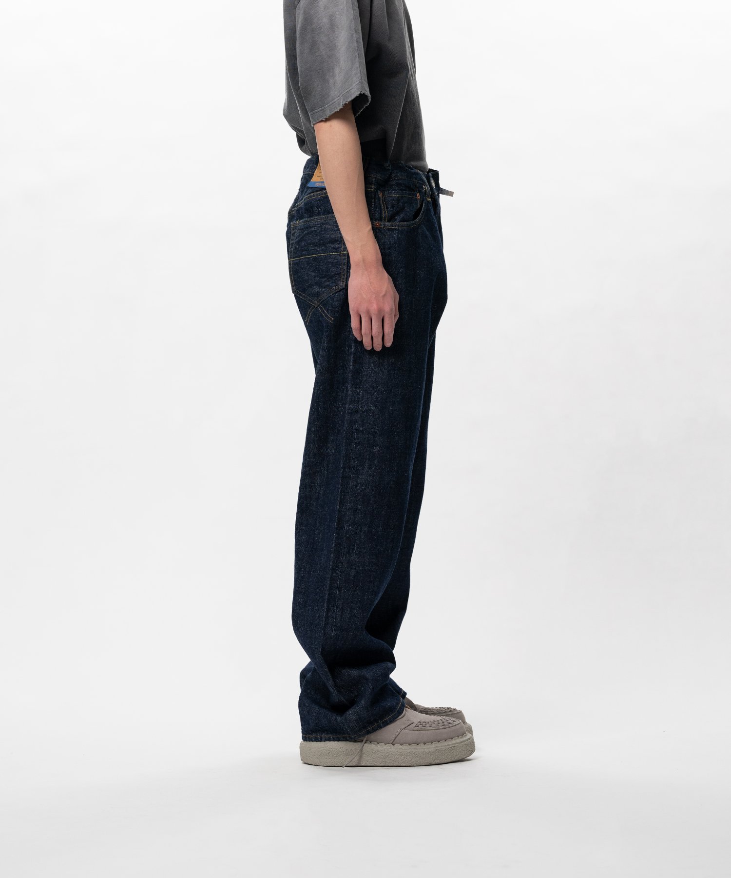 One Washed Selvage Denim Straight Pants