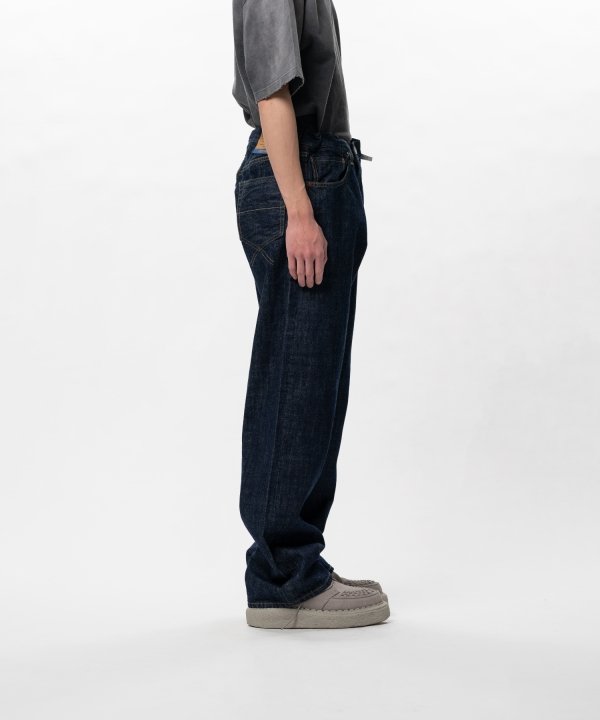 One Washed Selvage Denim Straight Pants