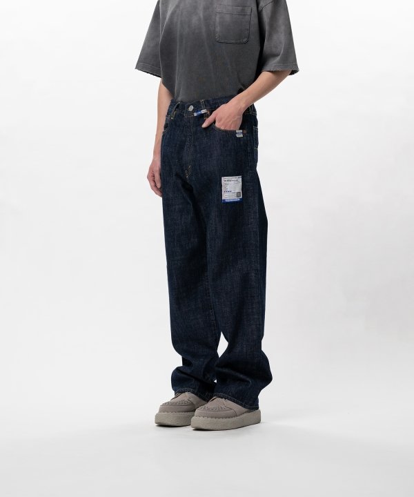 One Washed Selvage Denim Straight Pants