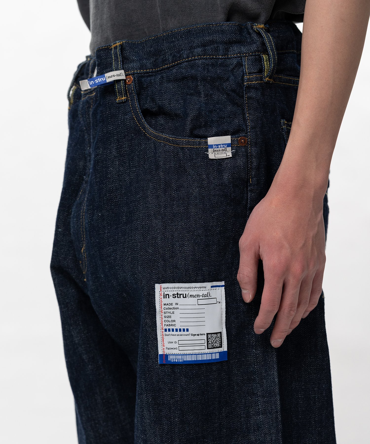 One Washed Selvage Denim Straight Pants