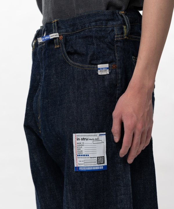 One Washed Selvage Denim Straight Pants