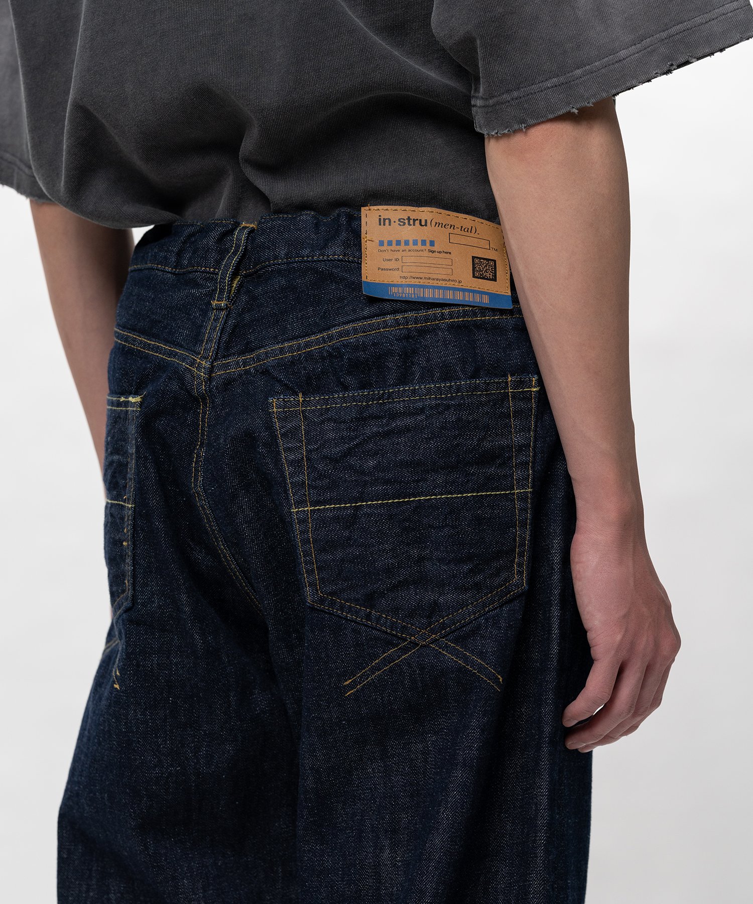 One Washed Selvage Denim Straight Pants