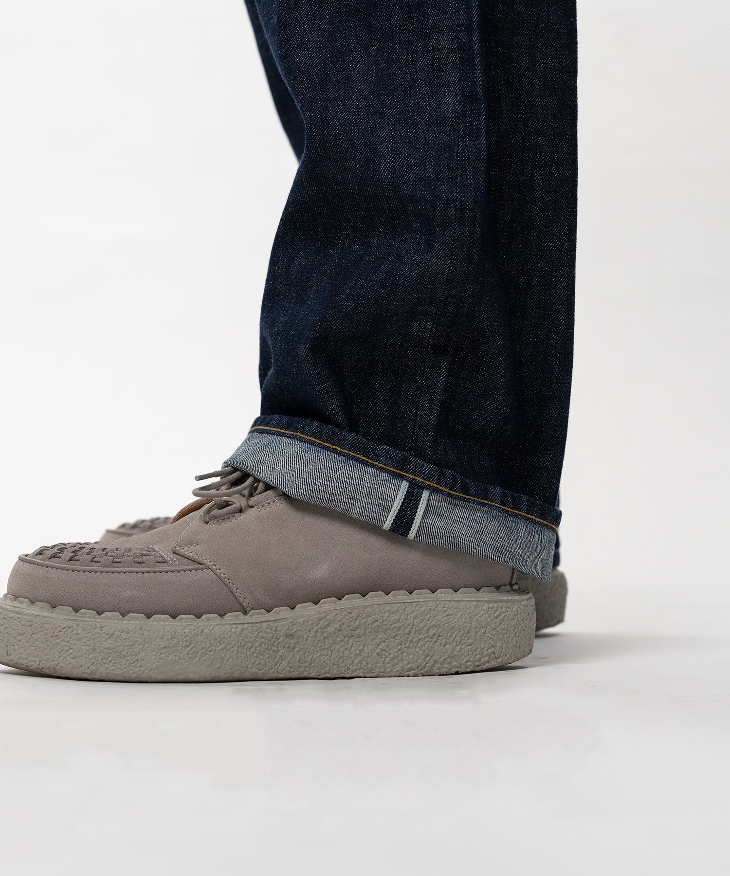 One Washed Selvage Denim Straight Pants