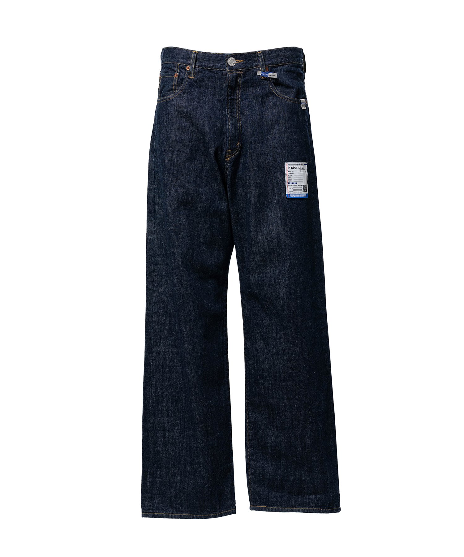 One Washed Selvage Denim Straight Pants