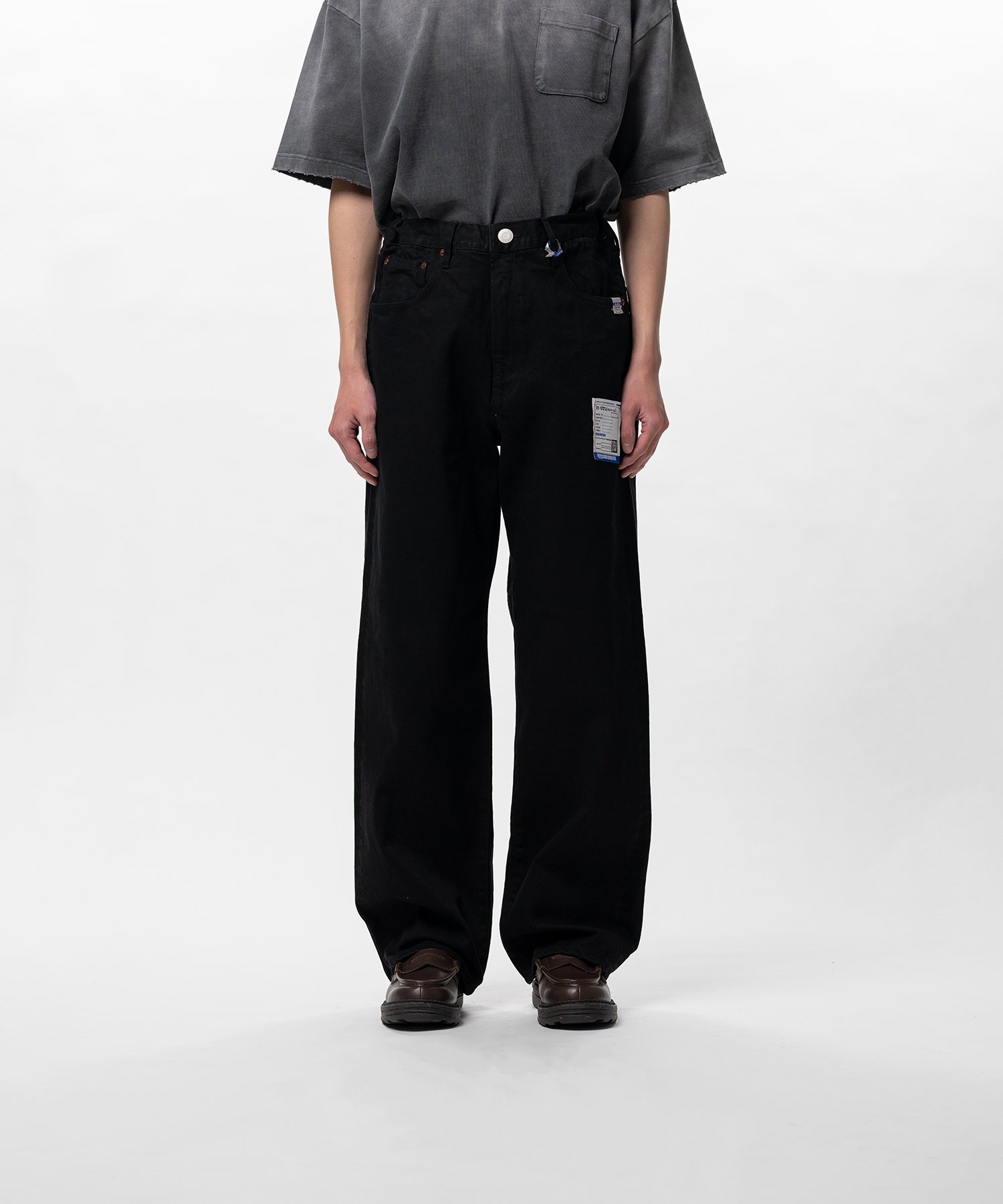 One Washed Selvage Denim Straight Pants