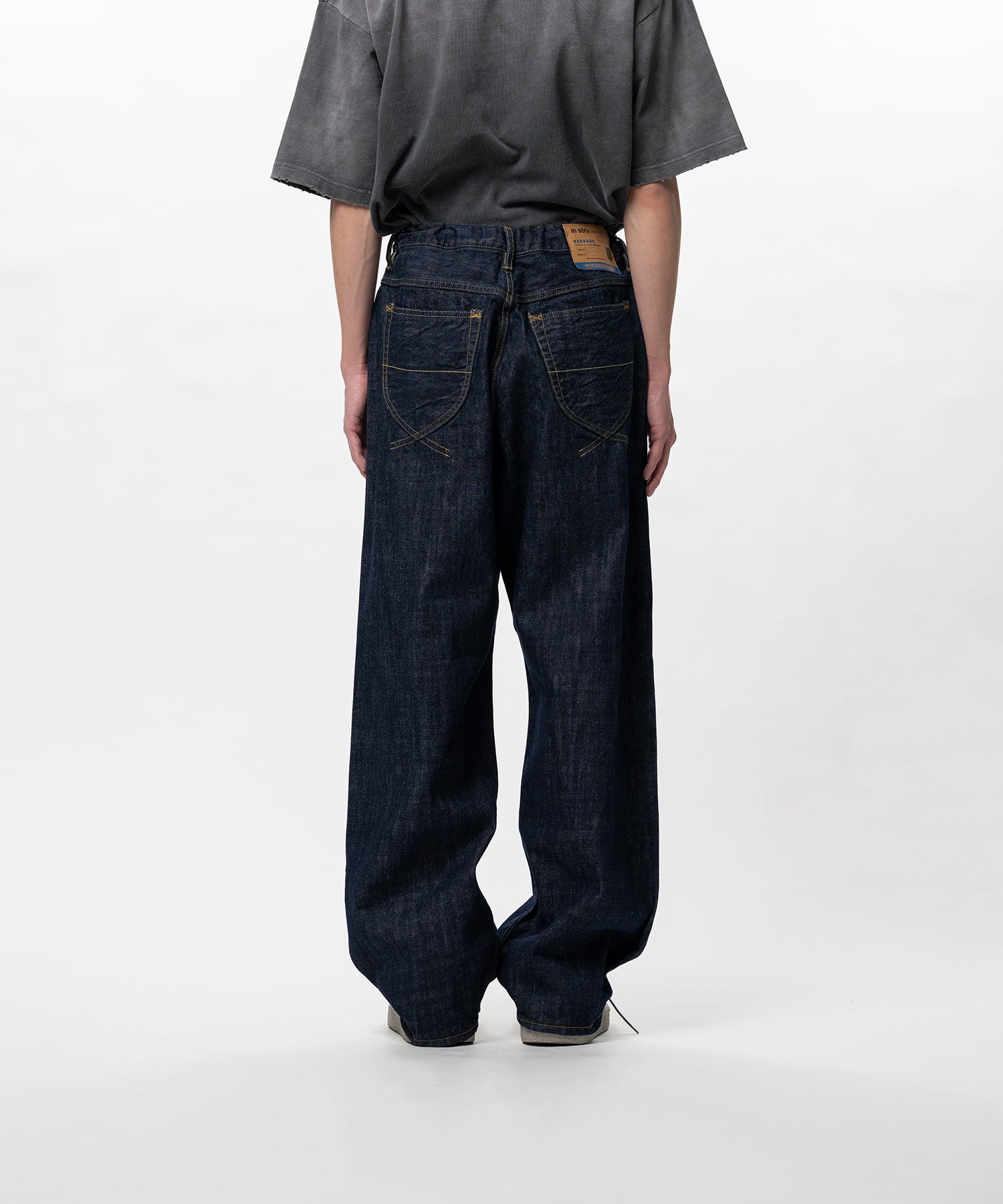 One Washed Selvage Denim Baggy Pants