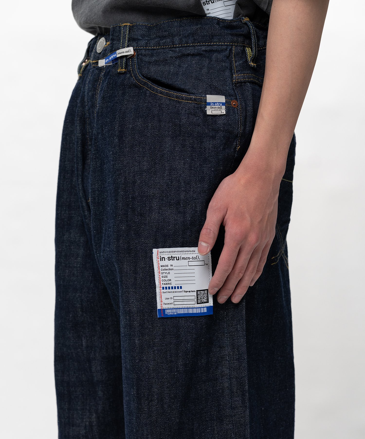 One Washed Selvage Denim Baggy Pants